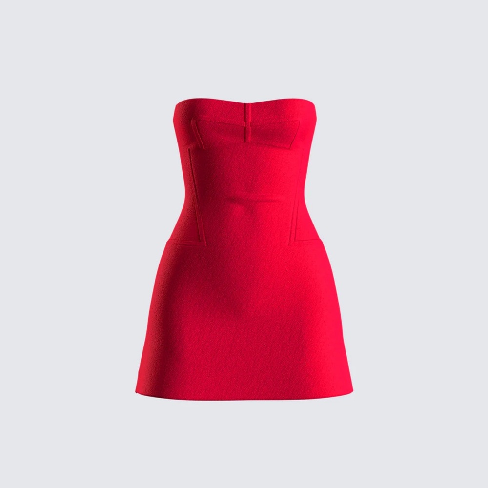 Red Strapless Mini Dress